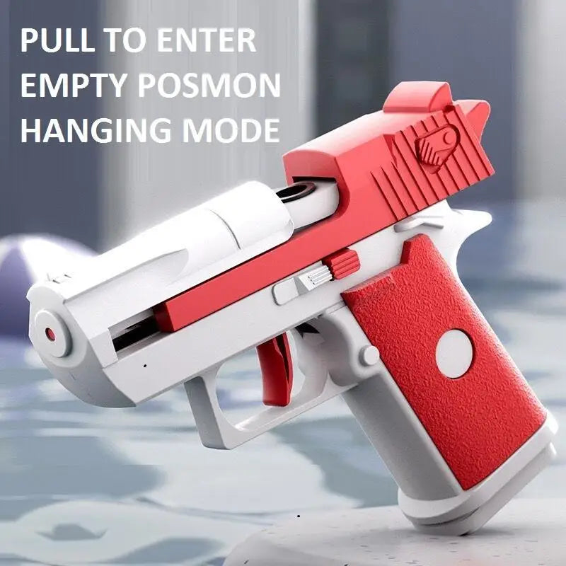 Mini Desert Eagle Water Gun | Mechanical Continuous Firing Toy for Kids Summer Play