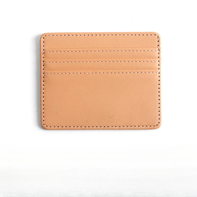 1Pc Pu Leather ID Card Holder | Slim Candy Color Credit Card Box