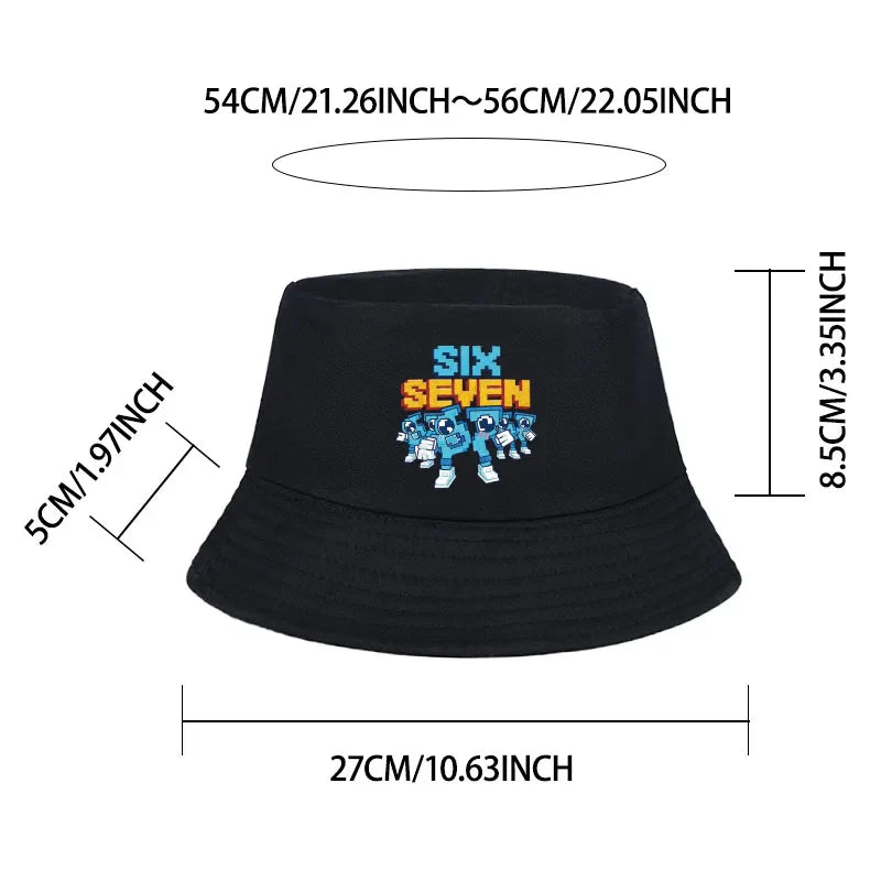 Pixel Robot Fisherman Hat for Kids | Digital Cartoon Sun Hat