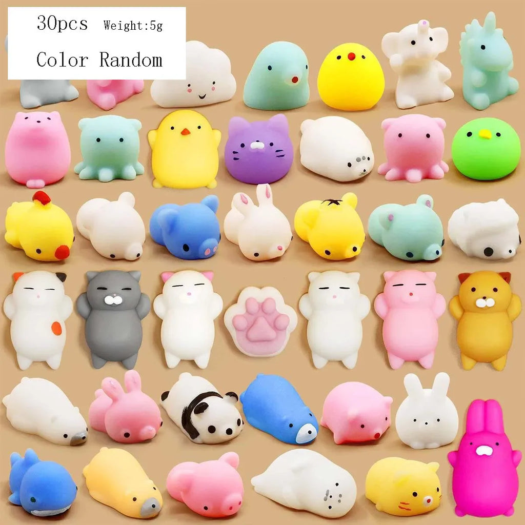 30 PCS Pinch the Joyful Animal Toy Set | Squeeze Stress Relief Fidget Toys for Kids and Adults