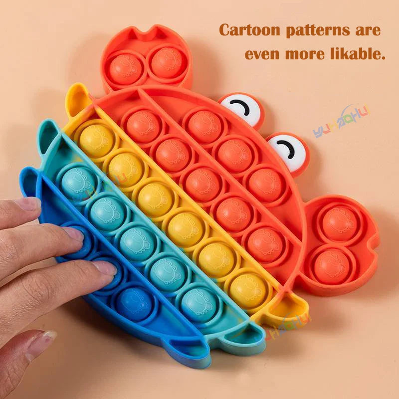 Rainbow Pop Push Bubble Fidget Toy | Sensory Stress Relief for Kids and Adults