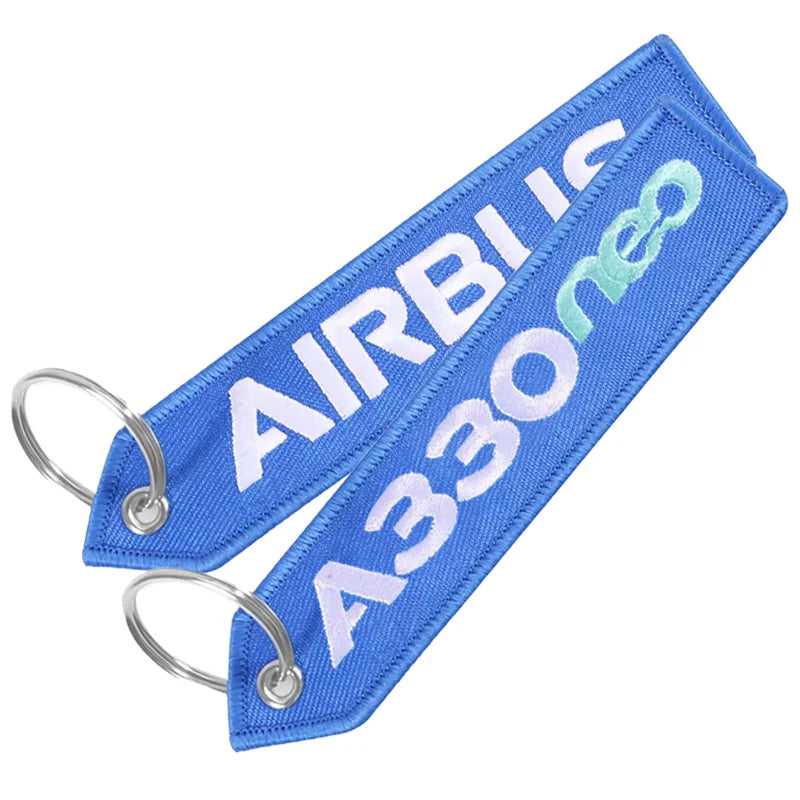 Airbus A330 NEO Keychain | Double-Sided Embroidery Aviation Gift