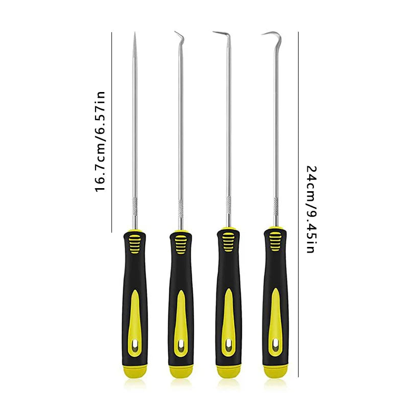 4 Pieces Long Pick & Hook Set Gasket Puller Pick Tools for Removing Car Auto Oil Seal O-Ring Seal Tools