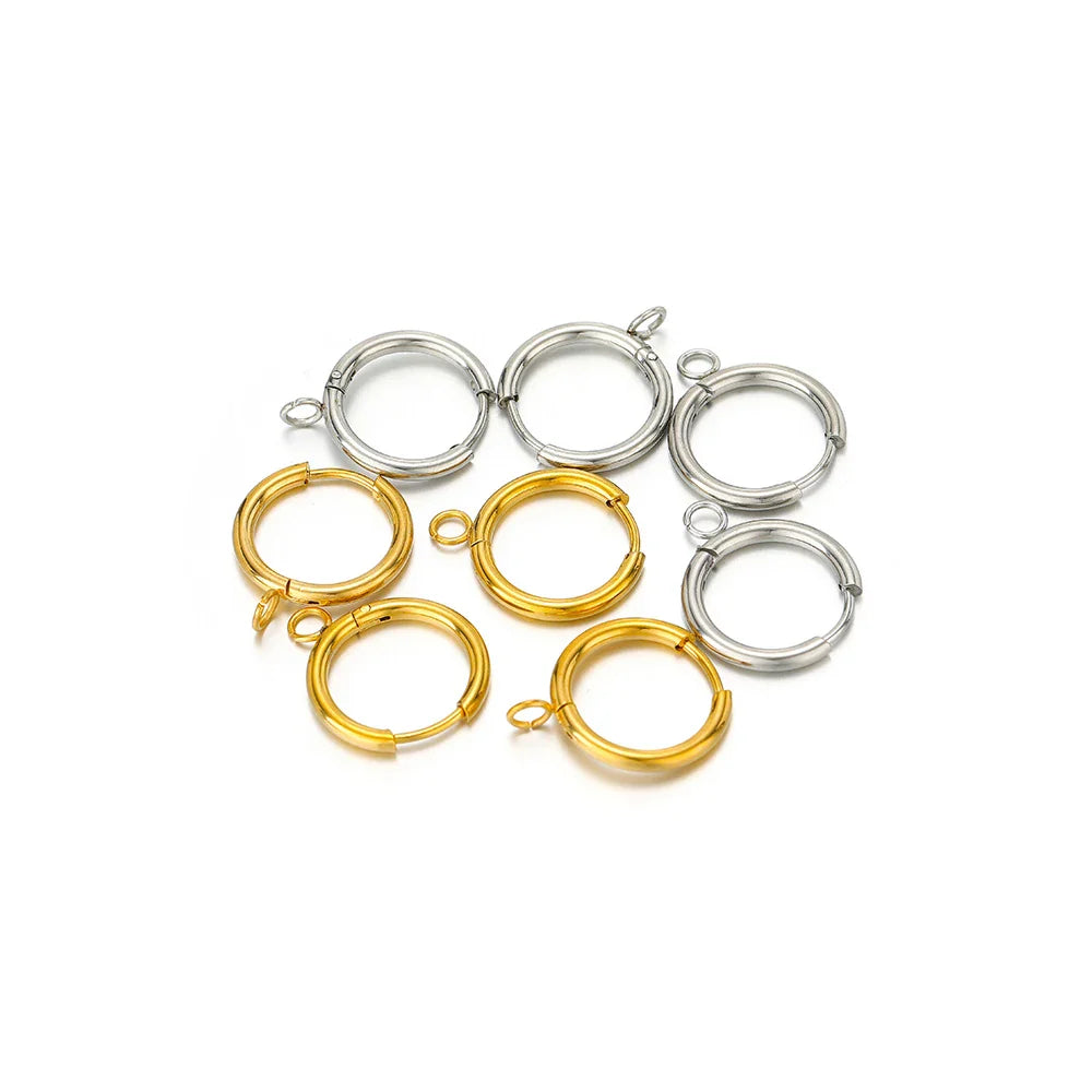 Stainless Steel Gold Earring Hooks with Ear Posts and Jump Rings | DIY Jewelry Making Supplies