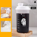 Cartoon Espresso Coffee Cup with Lid | Graduated Plastic Cappuccino Latte Mug for Home Barista