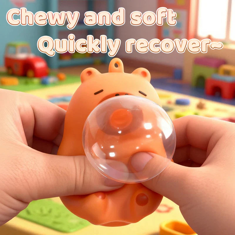 Capybara Bubble Spit Fidget Toy | Stress Relief Squeeze for Kids and Adults