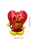 Heart to Heart Love Bear Balloon | Valentine's Day Decor with Stand