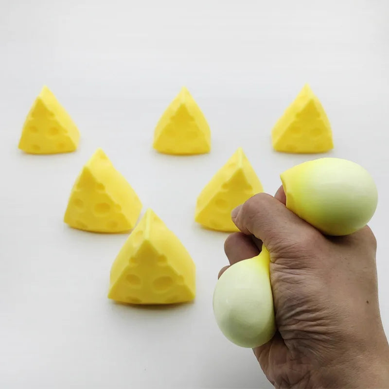 Adult Squeeze Toy Simulation Cheese | Soft Sticky Slow Rebound Decompression Fidget