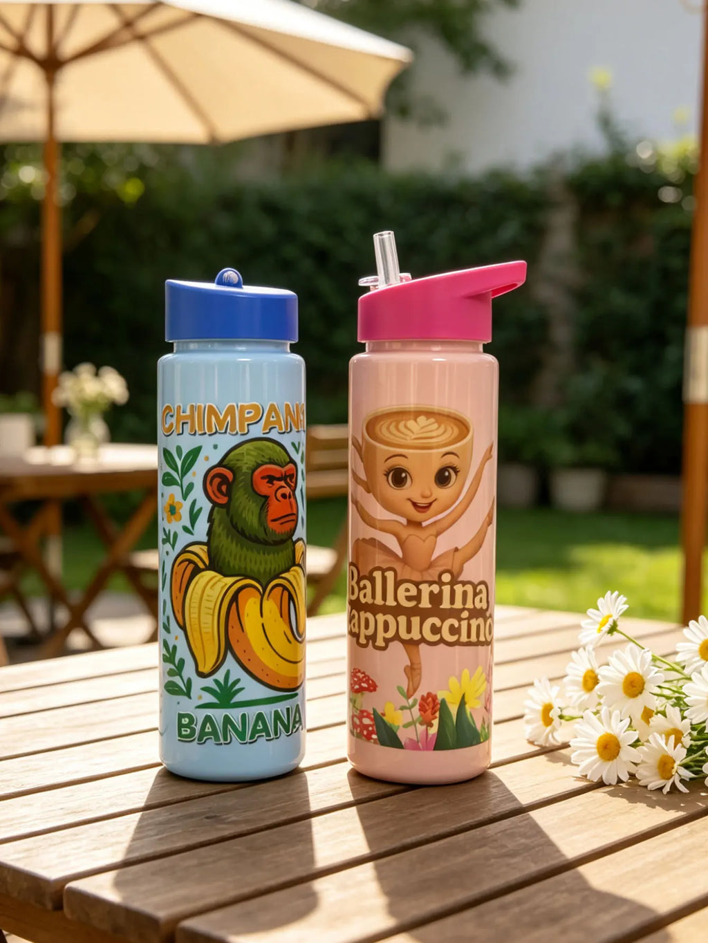 Cartoon Straw Cup 750ml | BPA Free Summer Water Bottle