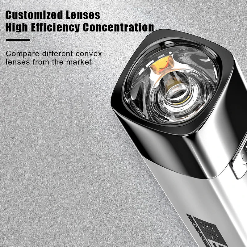 USB Rechargeable Mini LED Flashlight 2 in 1 Power Bank | 450 Lumen Super Bright Torch