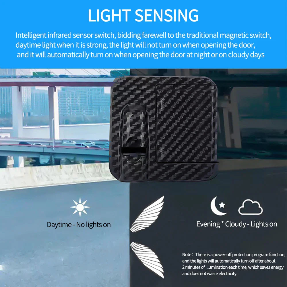 2PCS Angel Wings Door Welcome Light Car Atmosphere Lights | LED Wireless Projection Car Decorative Lights