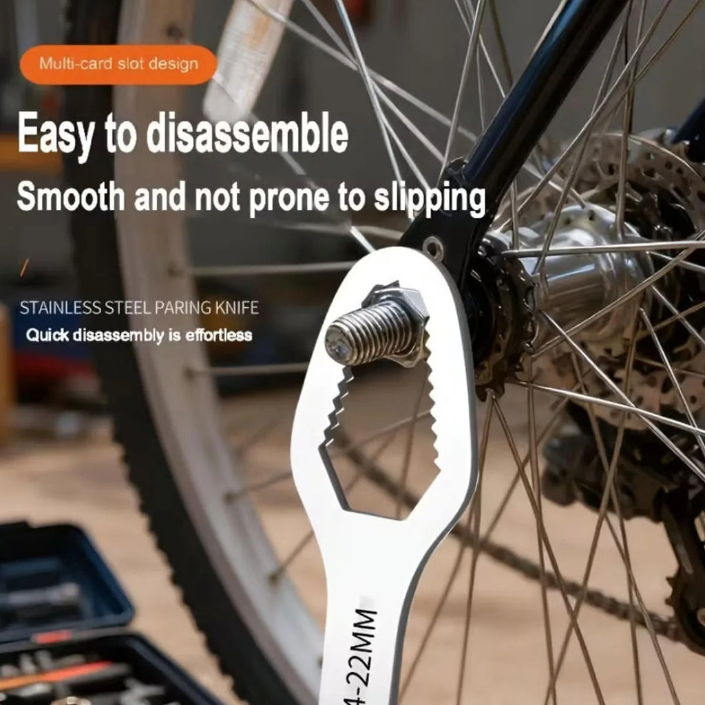 Adjustable Self-Tightening Double Head Wrench | Multi-Functional Tool for Cars, Bicycles, and Homes