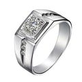 18K Gold Plated Sterling Silver Ring | AAA Cubic Zircon Men's Jewelry