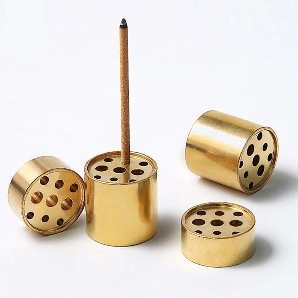 Pure Brass 9-Hole Incense Holder | Universal Incense Stick Burner for Sandalwood, Spiritual Prayer, and Meditation