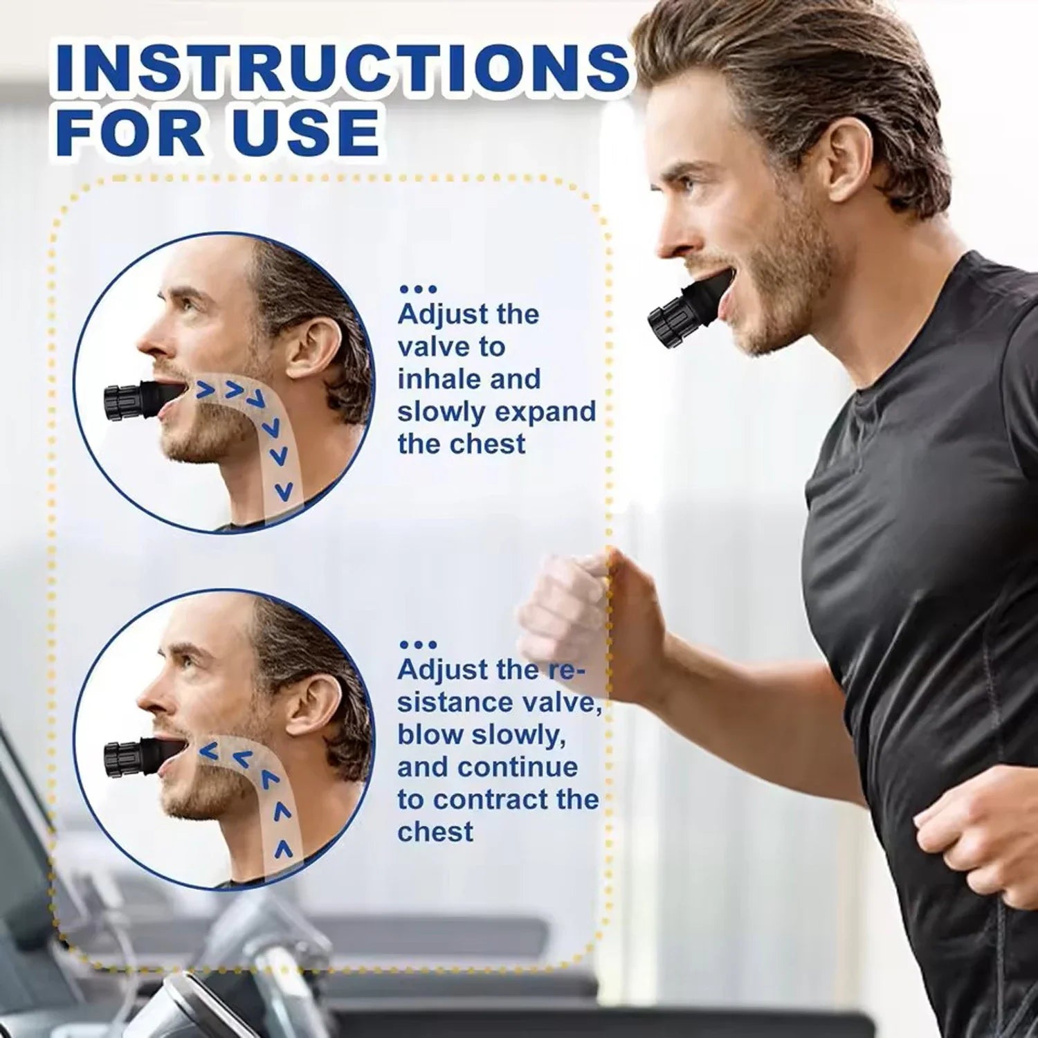 Breathing Trainer Lung Flexer | Durable Fitness Exerciser for Increased Lung Capacity