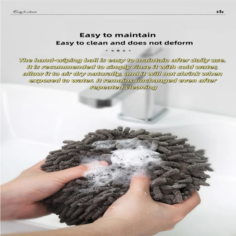 Kitchen and Bathroom Towel Balls with Hanging Rings | Quick-Dry Soft Microfiber Wipes