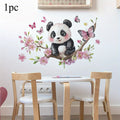 Panda Cherry Blossom Wall Sticker | PVC Self-Adhesive Decal for Bedroom Living Room