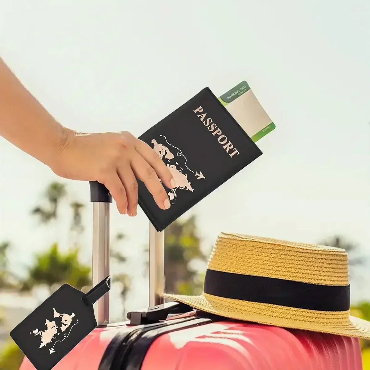 World Map Passport Cover | PU Leather Travel Wallet