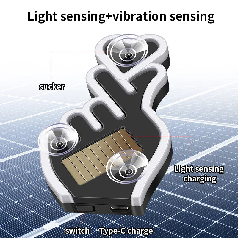 Solar Finger Heart LED Night Light | USB Solar Ambient Lamp for Car, Room, Party