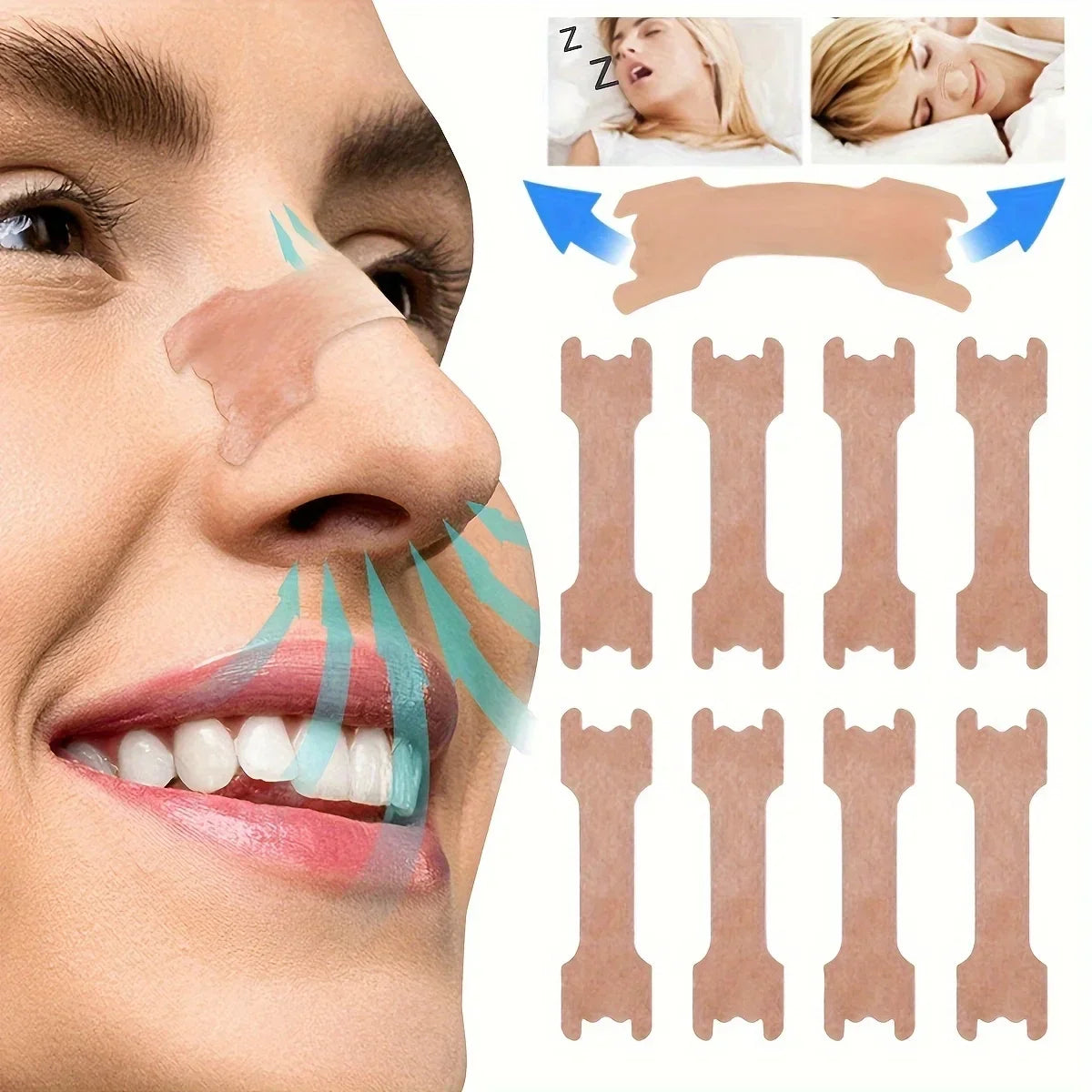 Anti Snoring Strips for Adults | Hypoallergenic Nasal Breathing Support