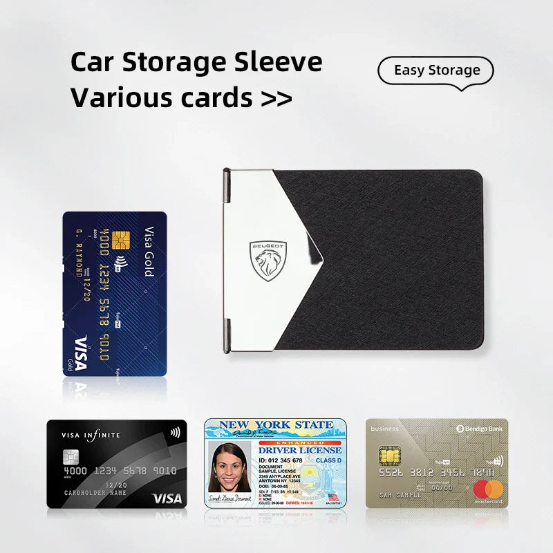 Car Driver License Storage Bag | Protective Sleeve for Peugeot 206 307 308 207 3008 208 407 508 2008 5008