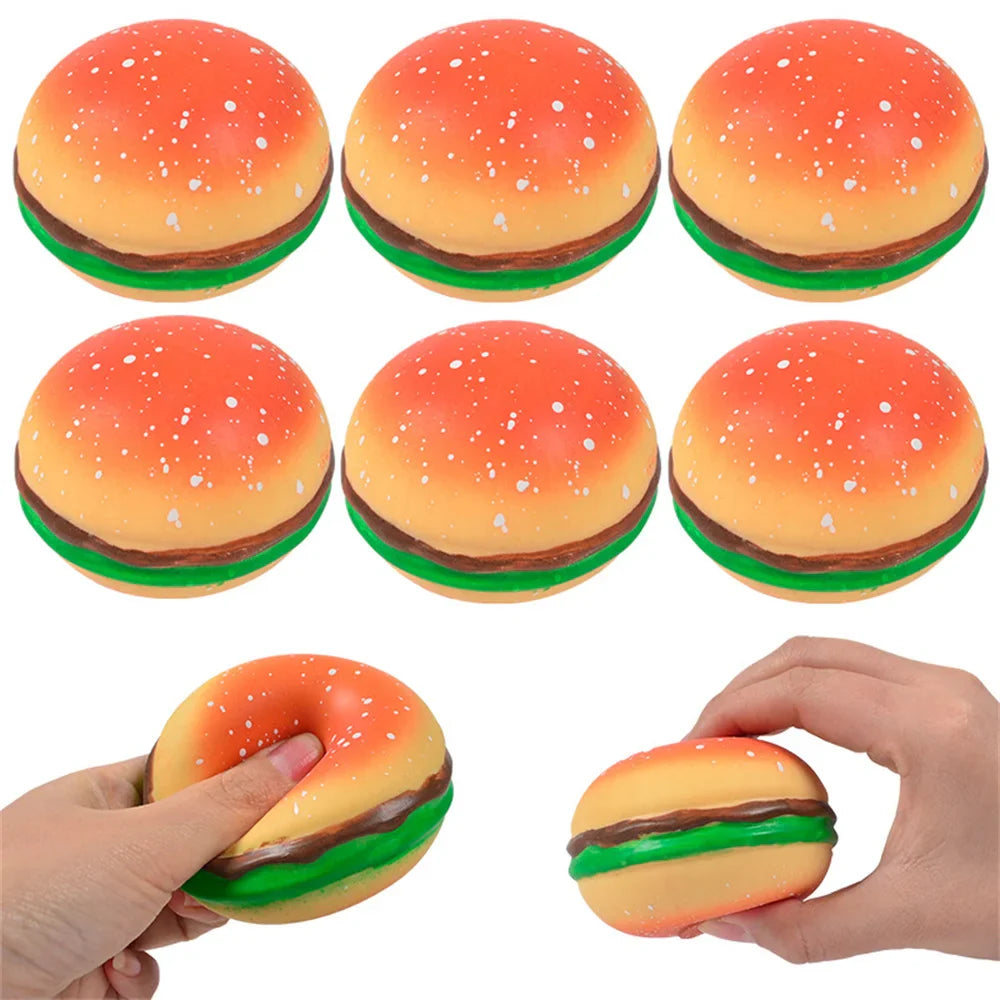 Fun Hamburger Stress Ball | Squishy Fidget Toy for Anxiety Relief