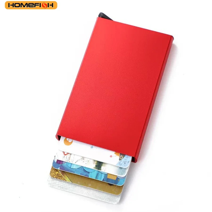HOMEFISH Smart Wallet Card Holder | Pop Up Minimalist Metal Wallet for Men and Women
