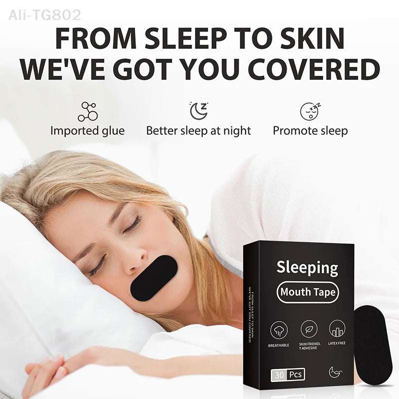 Snoring Relief Mouth Tape | 30 Hypoallergenic Strips for Better Sleep