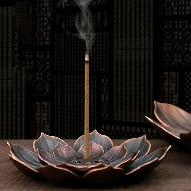 Porous Lotus Incense Holder Tray | Zen Metal Sandalwood Incense Burner Plate