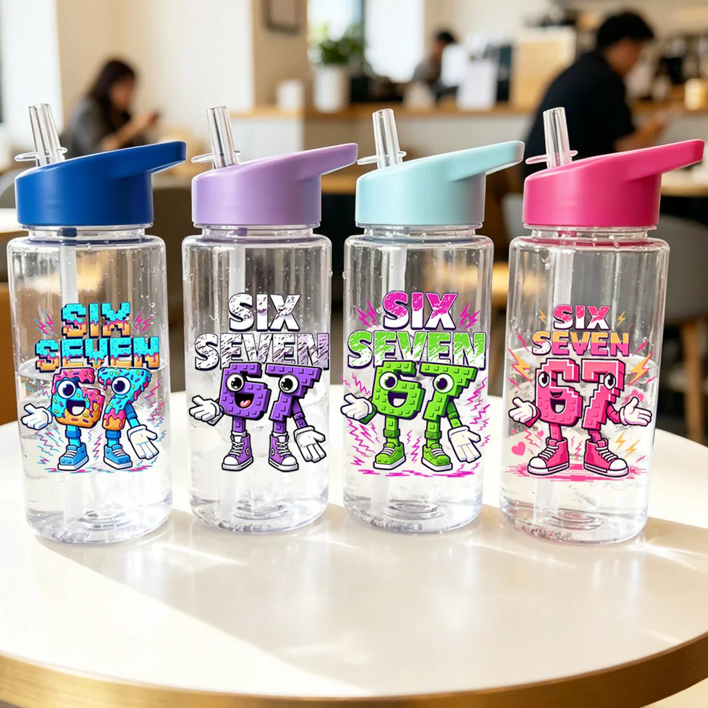 500ml 67 Printed Straw Cup | BPA Free Summer Water Bottle