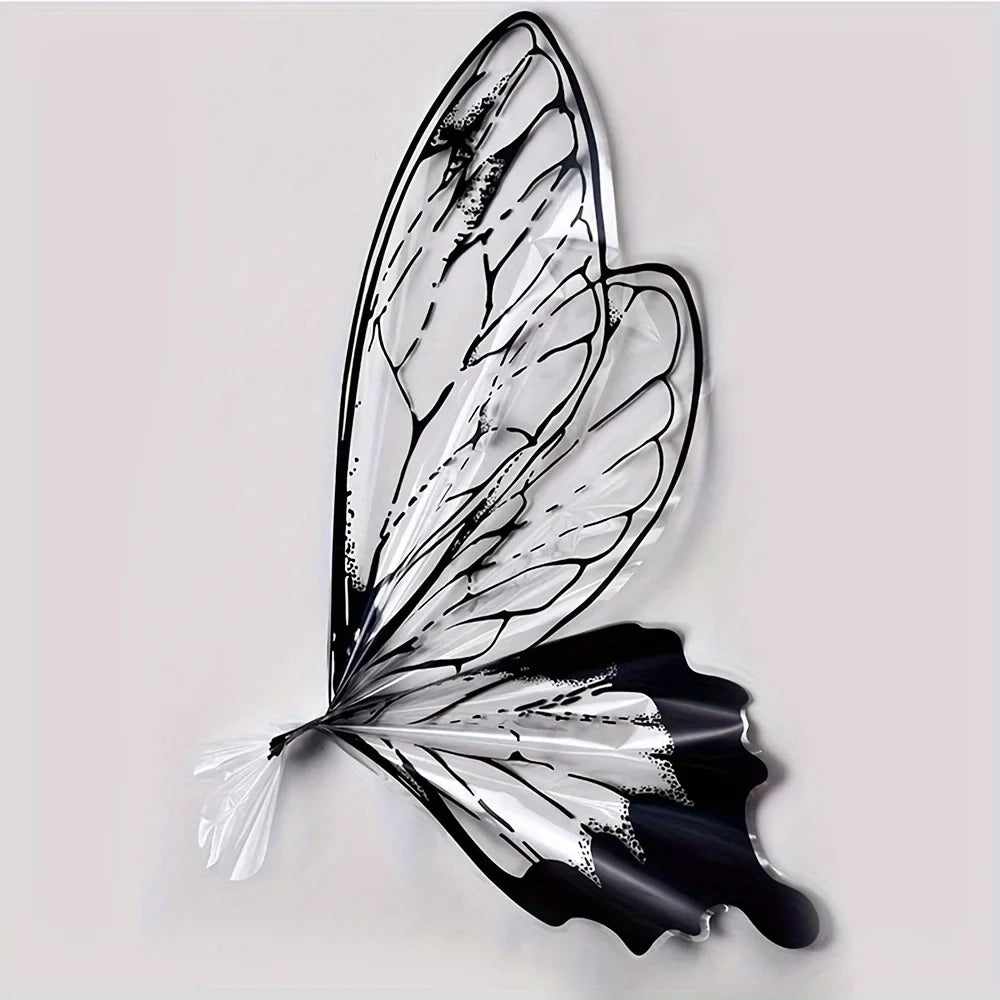 40pcs Transparent Crystal Butterfly Wrapping Paper | Floral Bouquet Packaging Material
