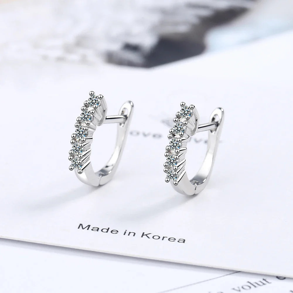 0.5ct Moissanite Stud Earrings for Women | 925 Sterling Silver Huggies