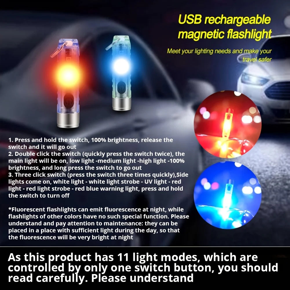 Mini Keychain Light | Portable LED Flashlight with USB Charging