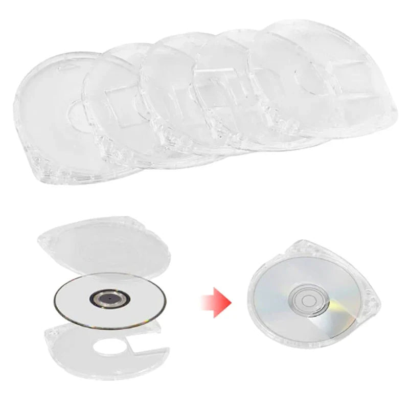 5 Clear Replacement Game Disc Cases | Transparent UMD Shells for PSP1000/2000/3000