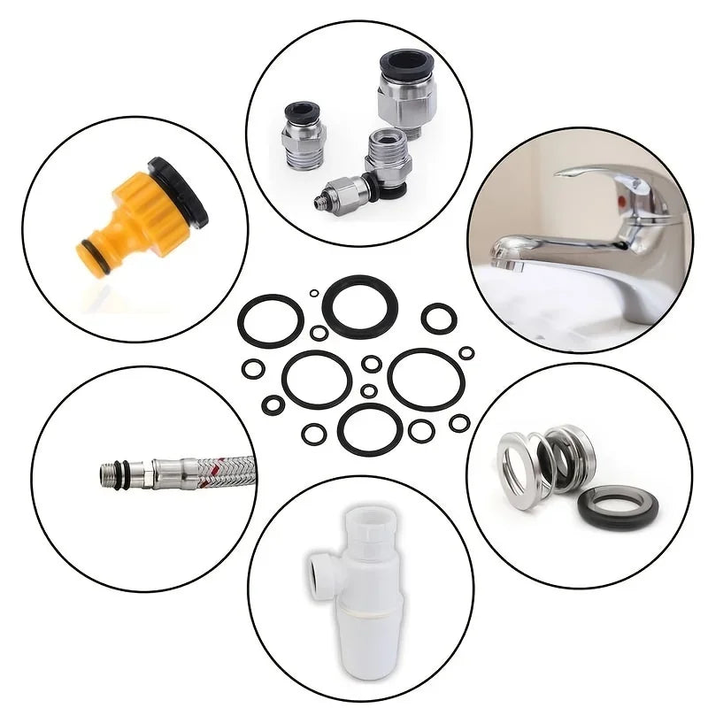 Rubber O Ring Set | 200/225pc Nitrile Seal Gasket Repair Kit