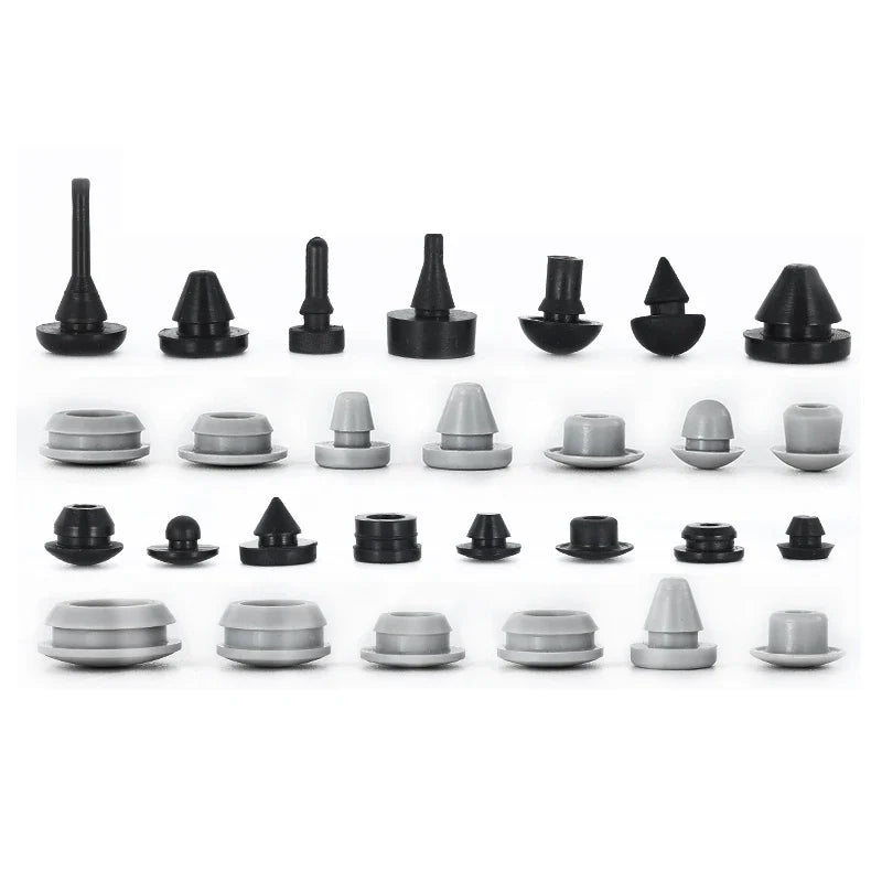 Solid Silicone Rubber Caps 2mm to 16mm T Type Plug Cover Snap-on Gasket Blanking End Caps Seal Stopper