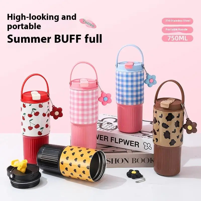 316 Stainless Steel Insulated Travel Mug | Leakproof Car Thermos Cup with Handle