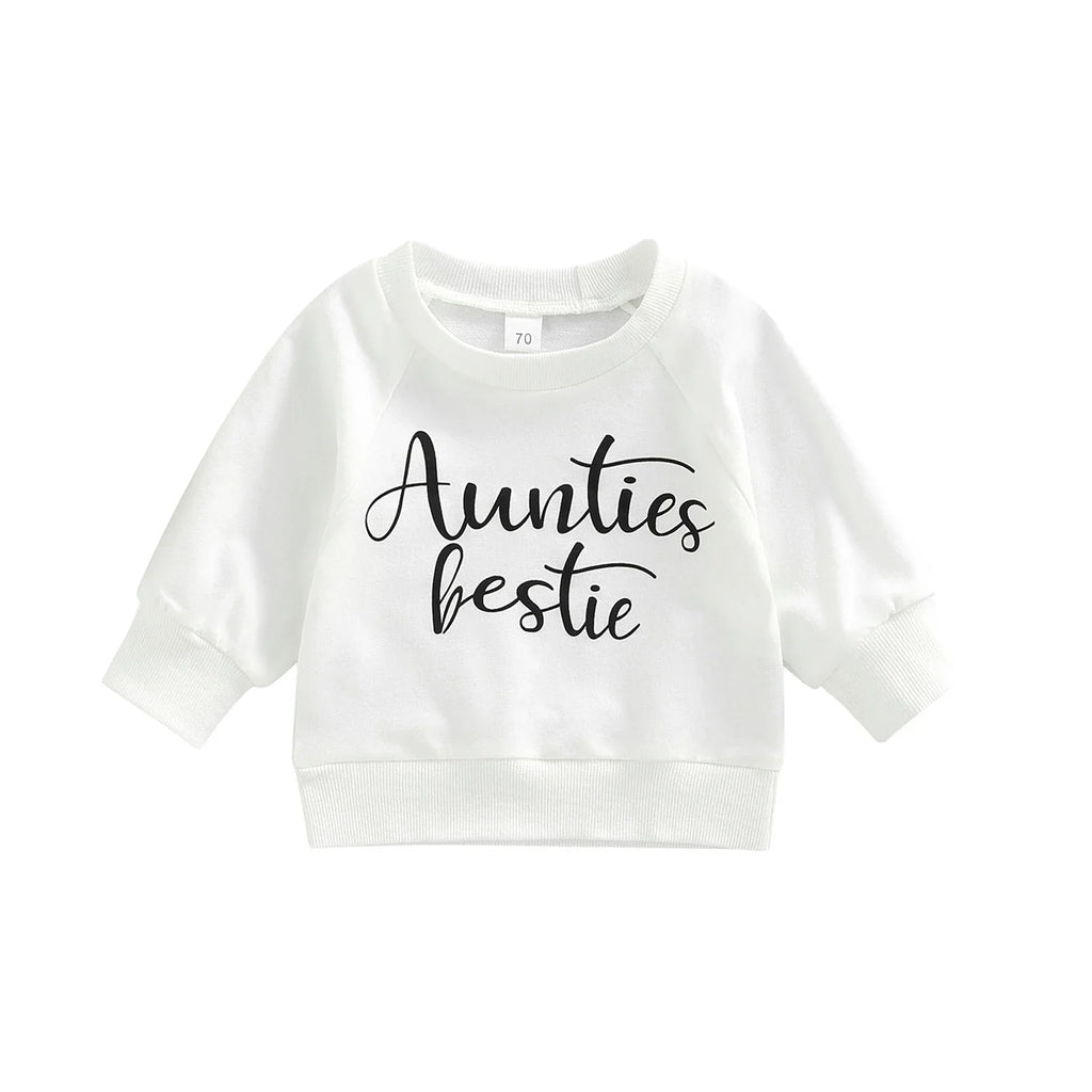 Baby Long Sleeve Letter Print Sweatshirt | Soft Cotton Blend Pullover for Girls