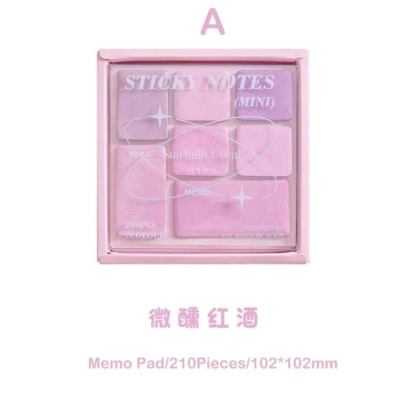 Colorful Aesthetic Sticky Notes | 210pcs Memo Pad Set for Scrapbooking