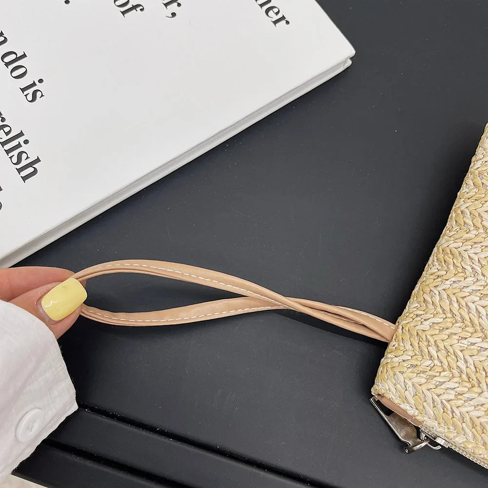 Bohemian Woven Clutch Wristlet Bag | Summer Beach Handbag for Women