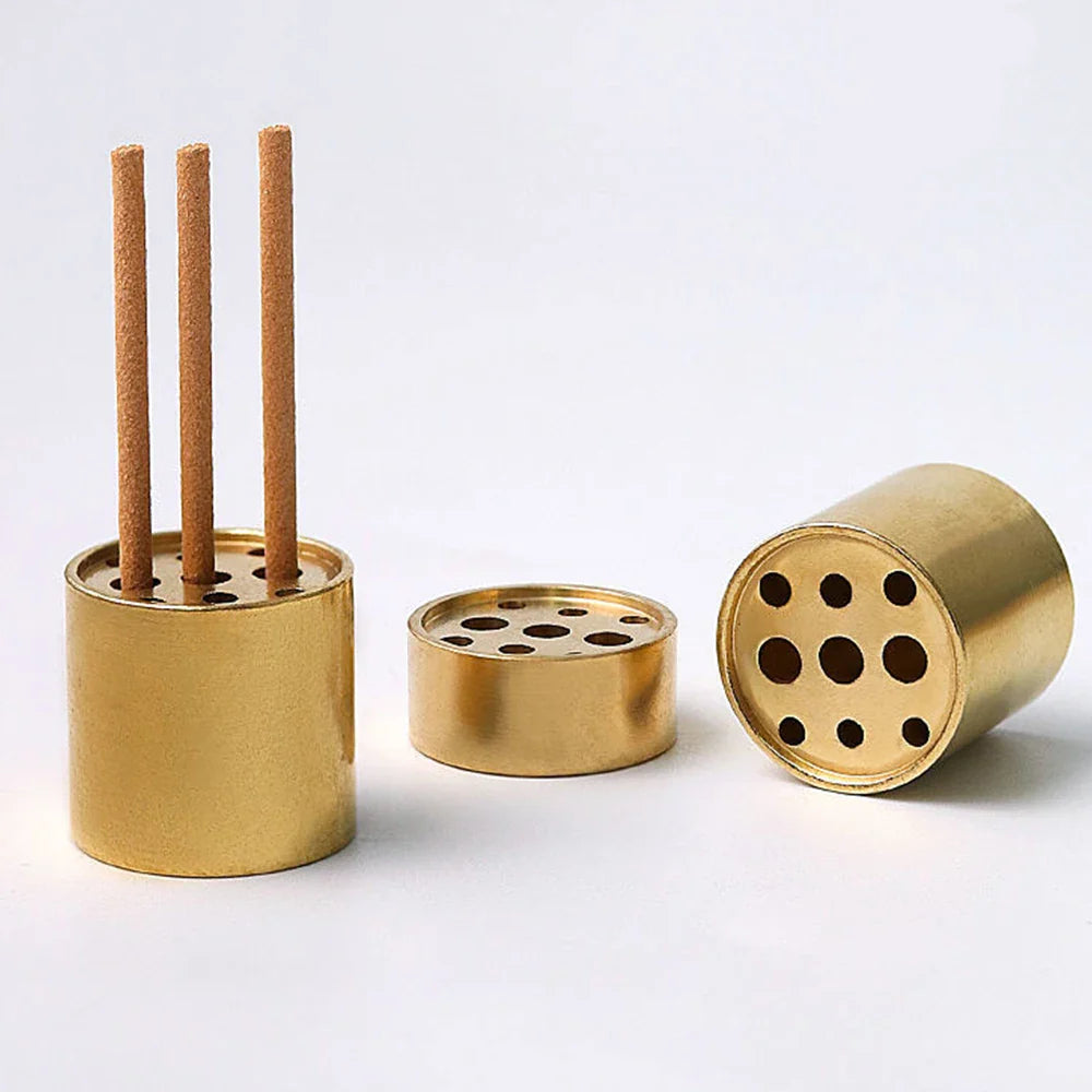 Pure Brass 9-Hole Incense Holder | Universal Incense Stick Burner for Sandalwood, Spiritual Prayer, and Meditation