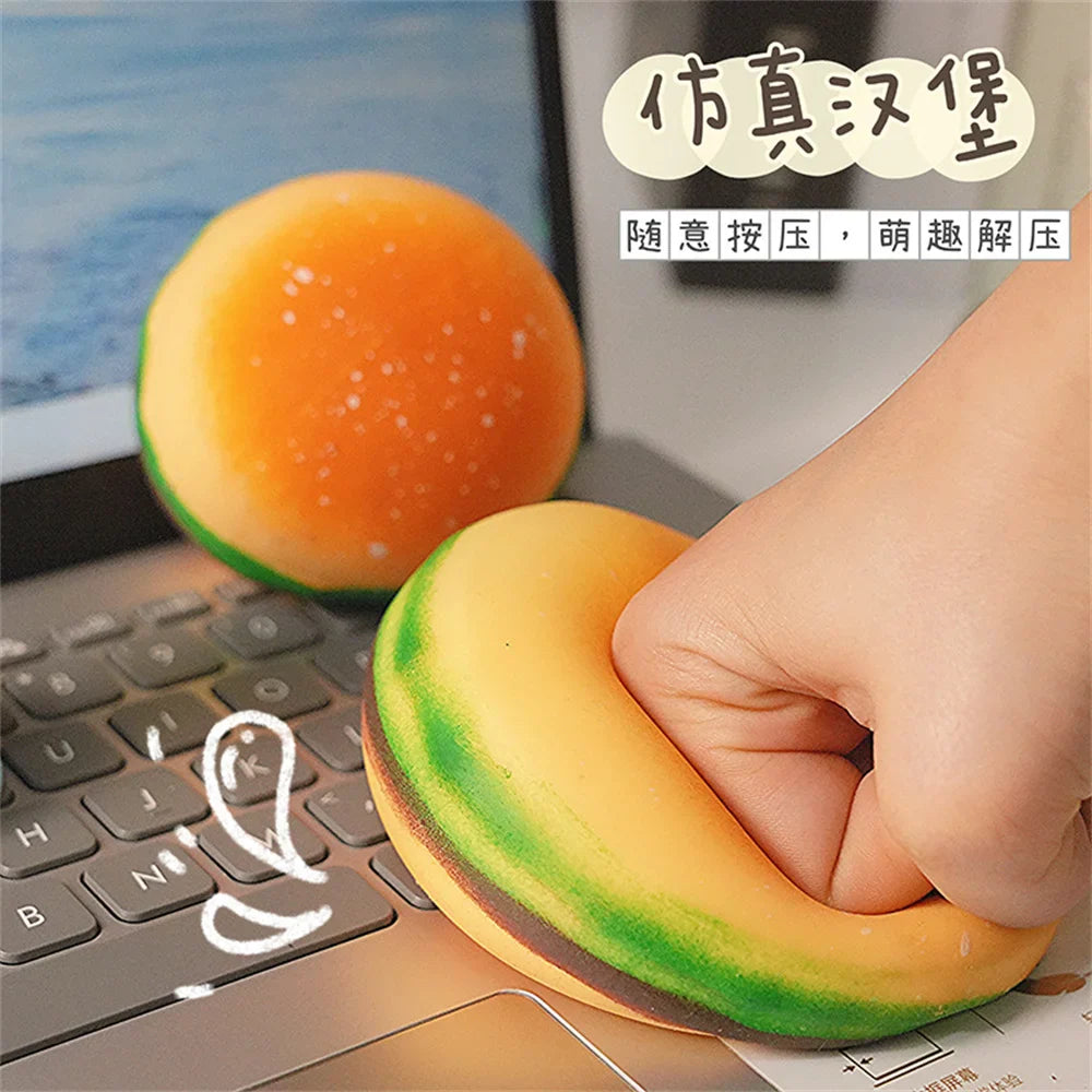 Fun Hamburger Stress Ball | Squishy Fidget Toy for Anxiety Relief