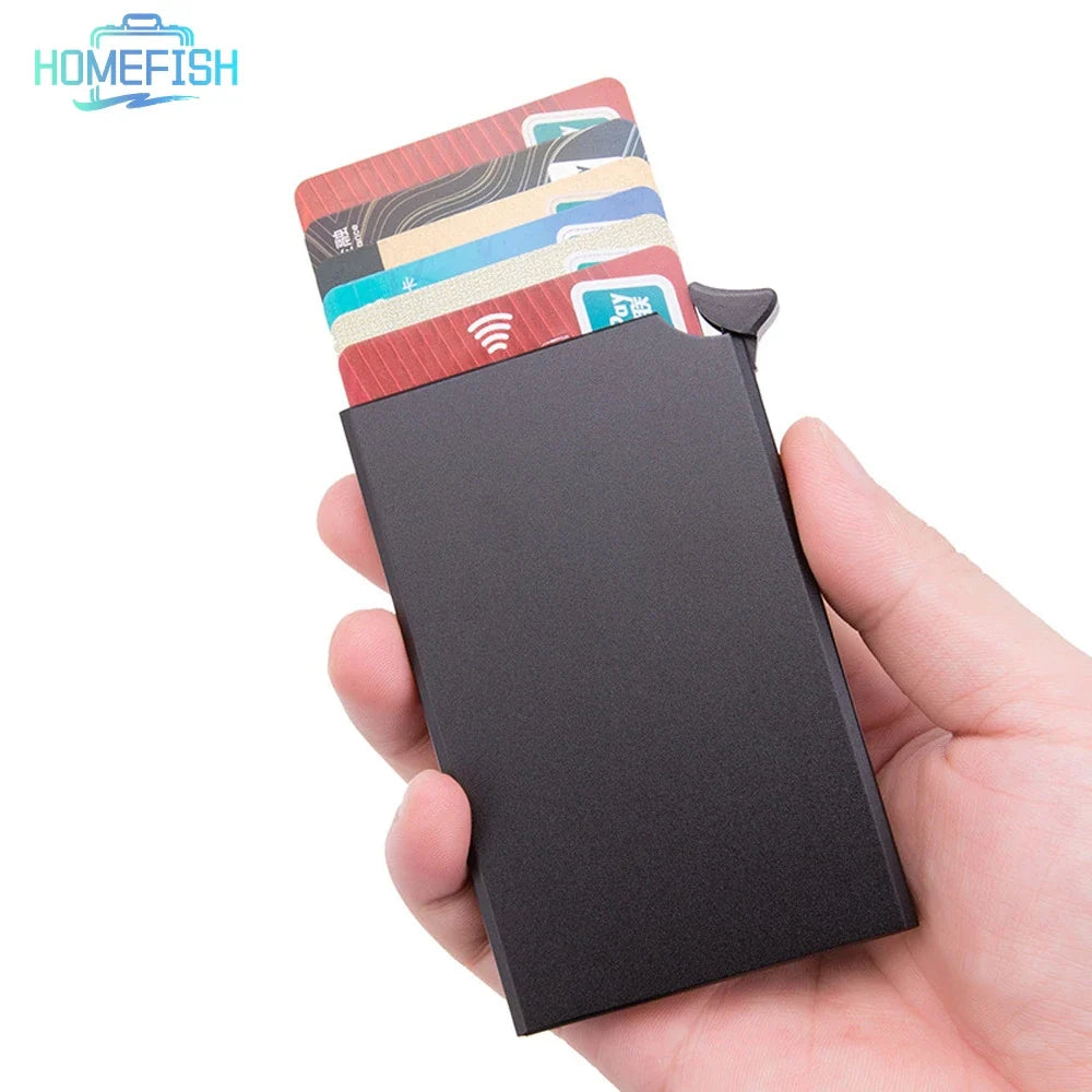 HOMEFISH Smart Wallet Card Holder | Pop Up Minimalist RFID Wallet for Men and Women
