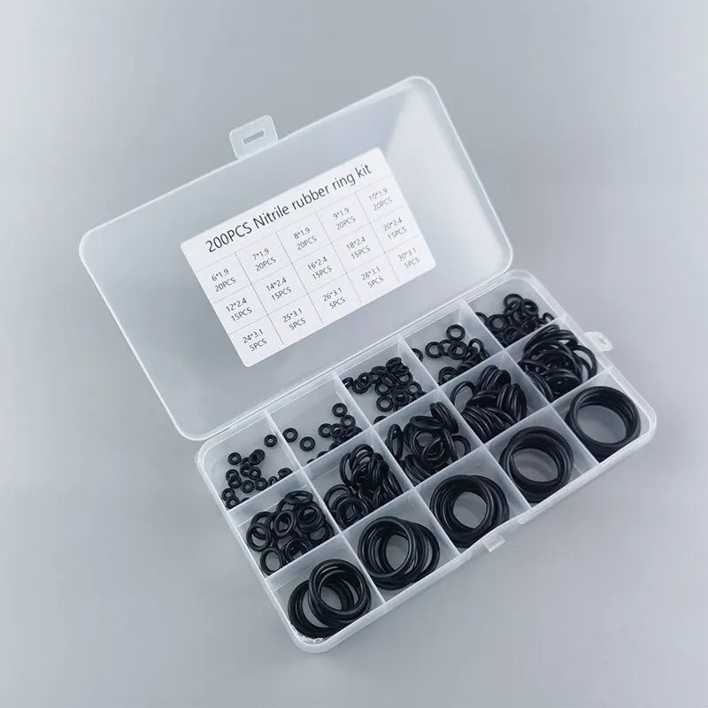 200pcs Rubber O-Ring Assortment Kit | Faucet and Hose Seal Washer Combo Set