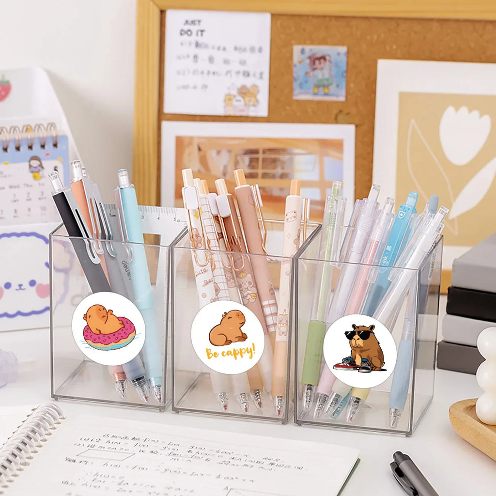 Cute Plump Capybara Cartoon Stickers | 100-500pcs Kawaii Animal Sticker Set for DIY Scrapbooking and Rewards