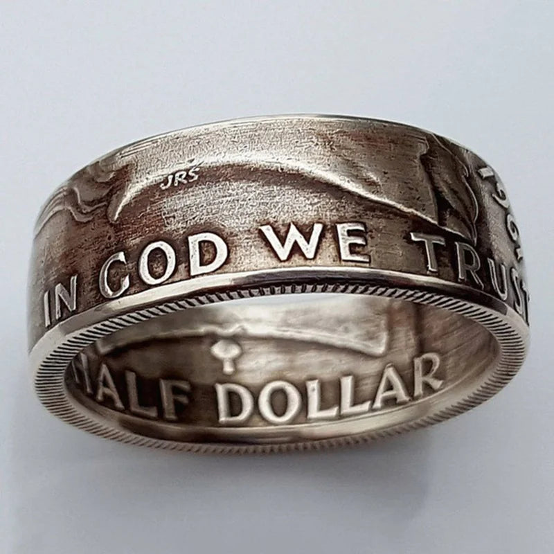 S925 Sterling Silver Vintage Embossed Ring | Men's Wedding Band