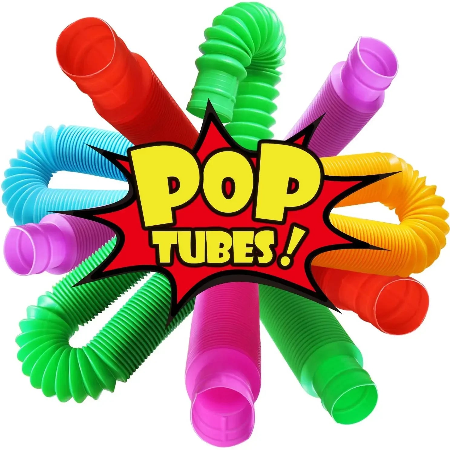 4 Pack Pop Tube Sensory Fidget Toy | Stress Relief for Kids and Adults