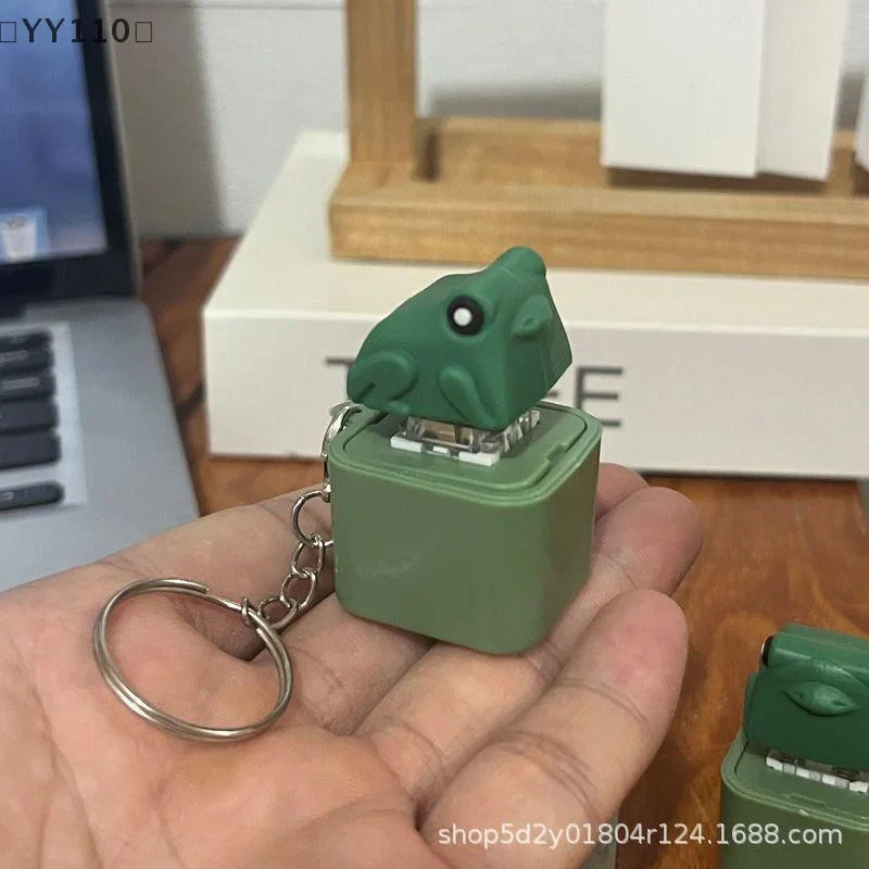 Croaking Frog Duck LED Keychain | Rechargeable Stress Relief Fidget Clicker