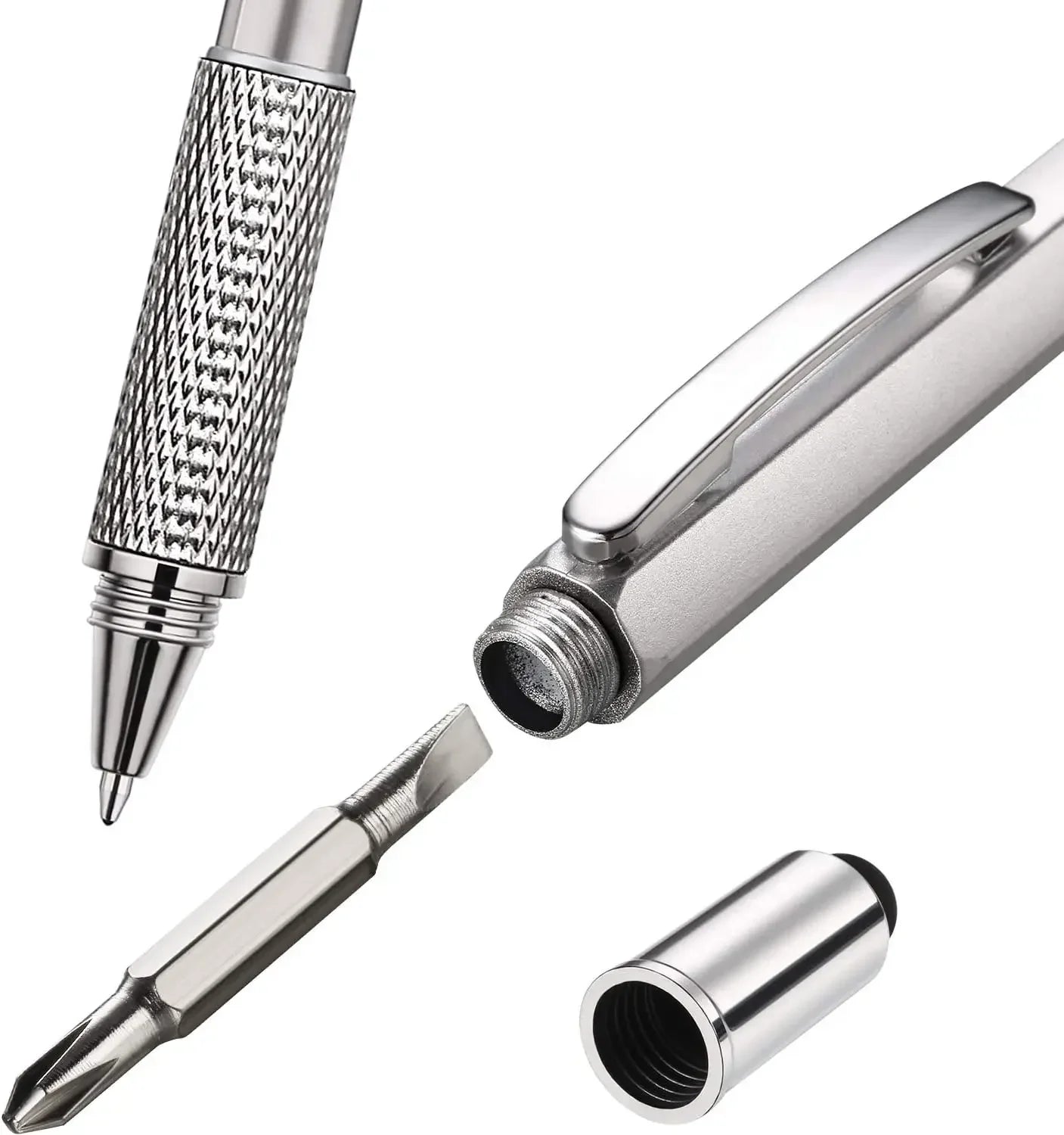 7 in 1 Multifunction Ballpoint Pen | EDC Hand Tool with Ruler Screwdriver Stylus Level