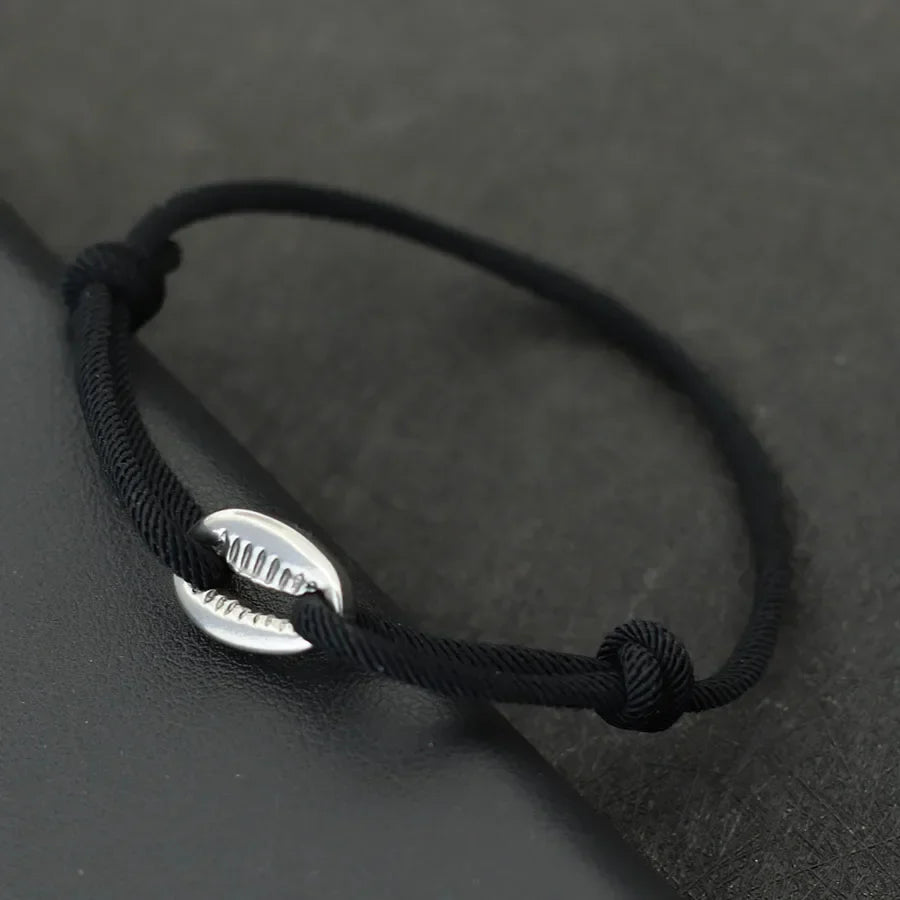 Handwoven Rope Macrame Bracelet for Men | Adjustable Shell Beach Surfer Bracelet